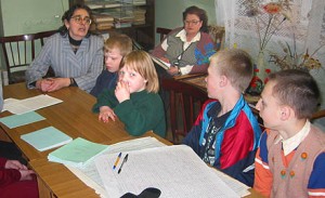 Photo of a group studying